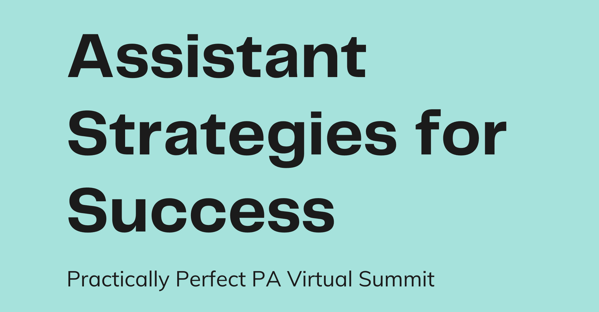 Assistant strategies for success virtual summit logo