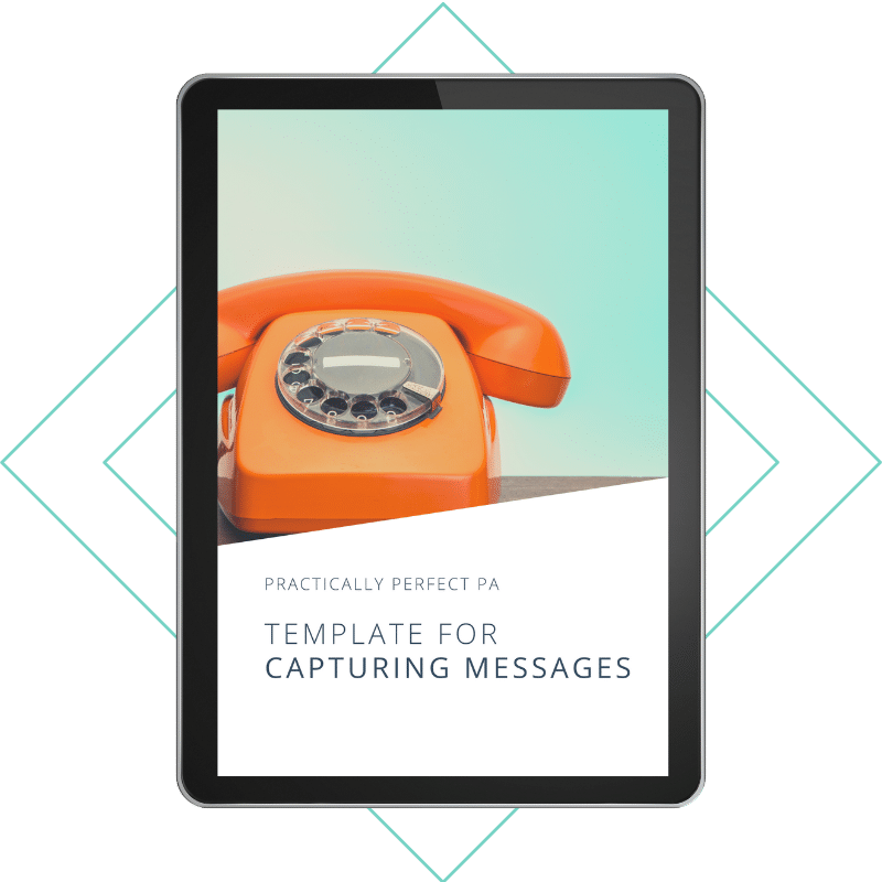 Template for capturing telephone messages